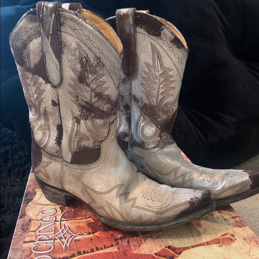 Super cool metallic distressed old gringo cowboy boots